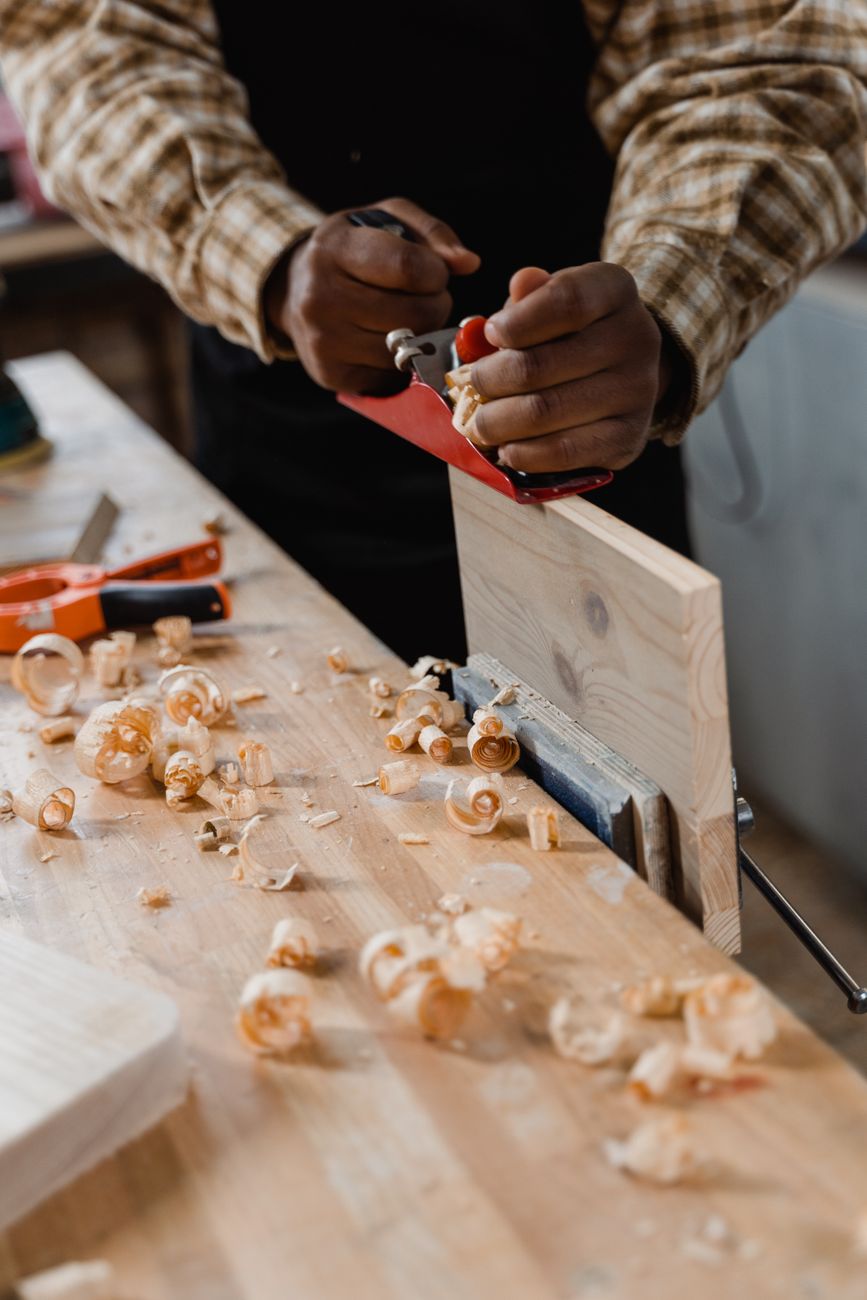 a person doing carpentry